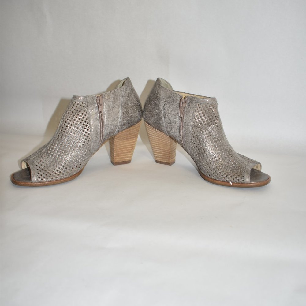 Paul Green Tianna Open Toe Chunky Sandal Bootie Smoke Leather 9.5 (Md7) View 4
